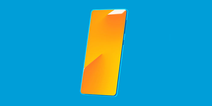 digital drawing of a smart phone on a blue background